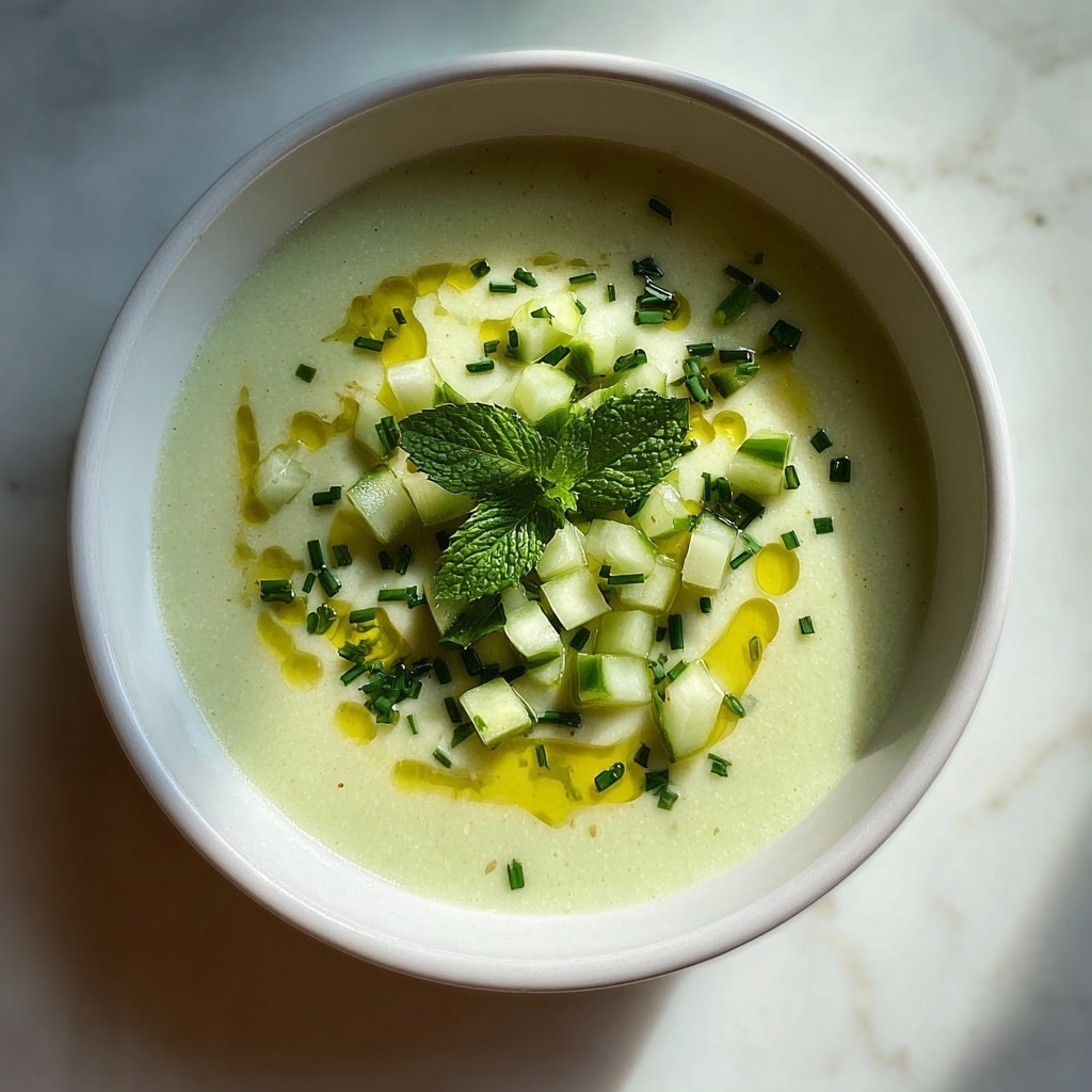 Refreshing Cucumber Soup with Yogurt, Mint, and Chives Recipe