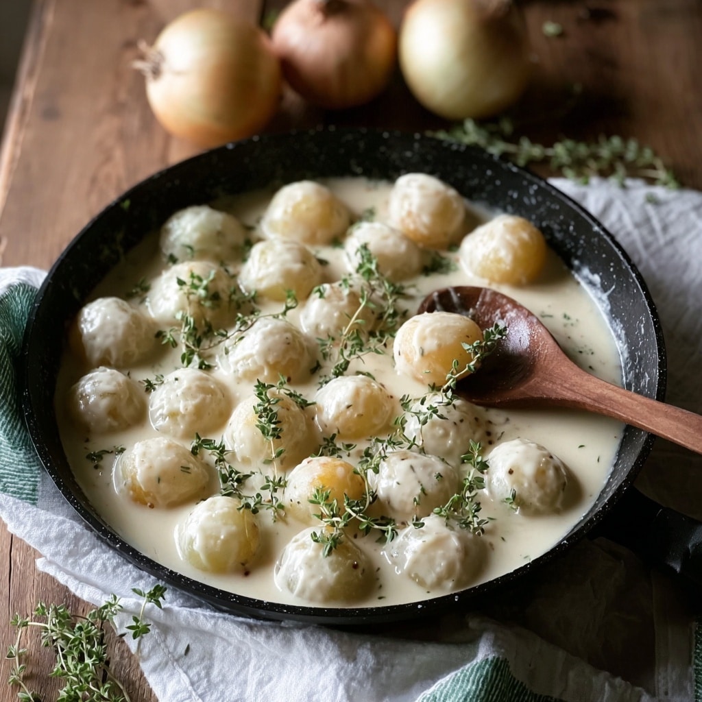 Creamed Pearl Onions with Sage and Thyme Recipe