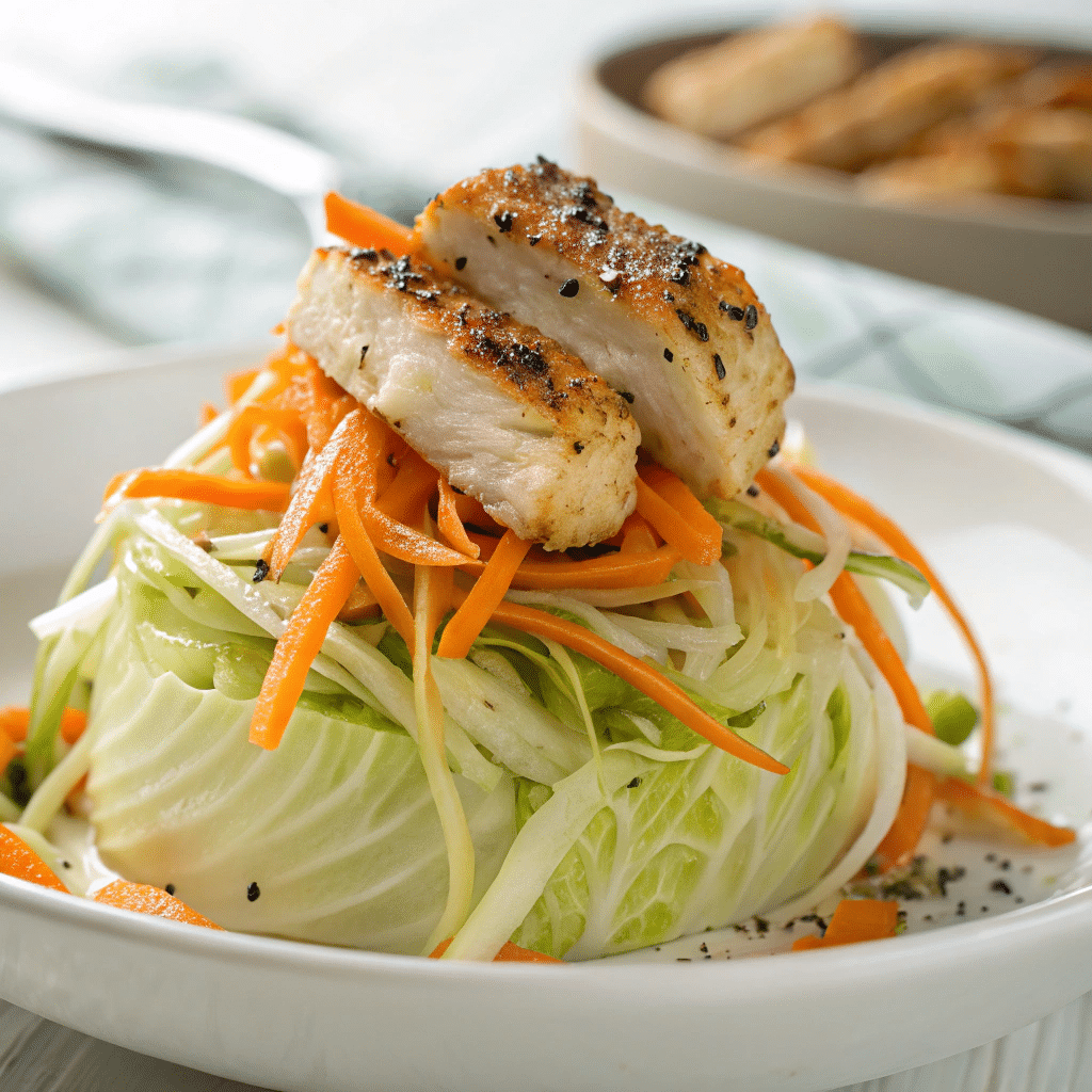 Cabbage Sautéed with Chicken Recipe - Recipe Image