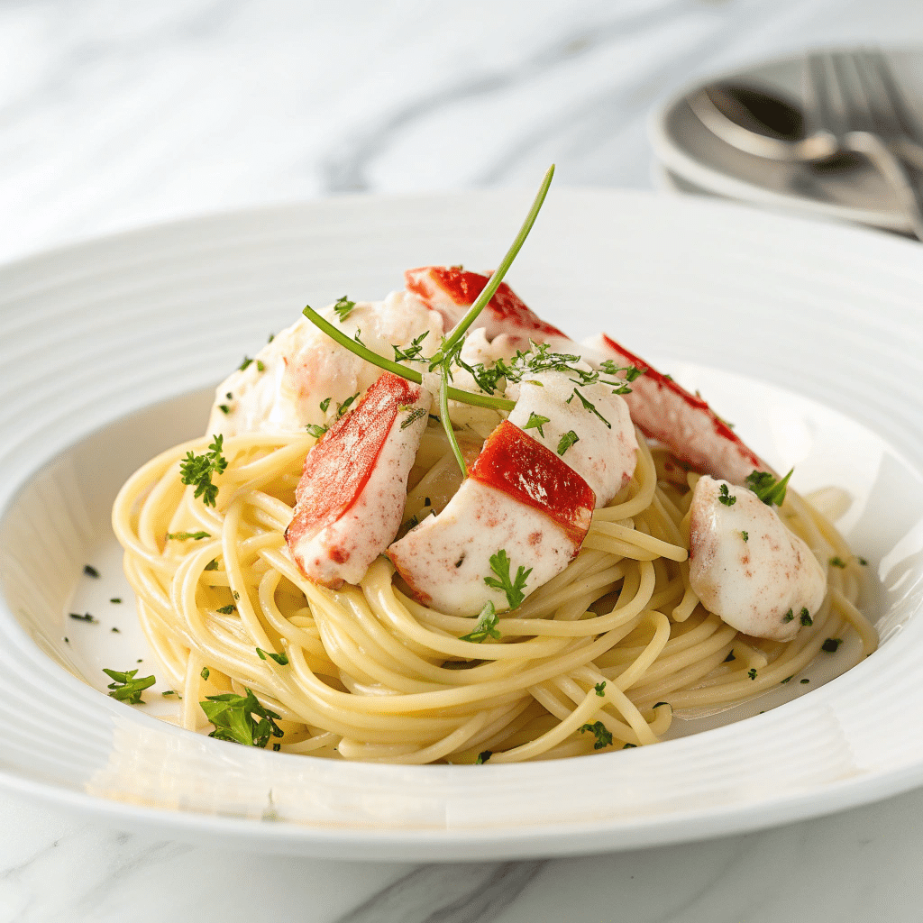 Lobster Pasta with Cream Sauce Recipe - Recipe Image