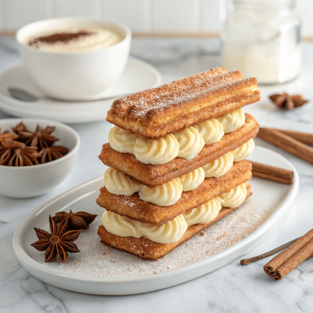 Churro Cinnamon Sugar French Toast with Cream Cheese Icing Recipe - Recipe Image