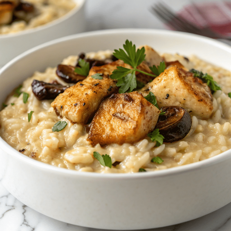 One Pot Creamy Parmesan Chicken with Mushroom Rice Recipe