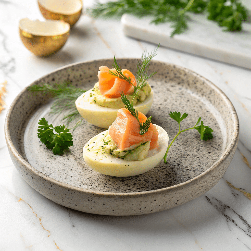 Smoked Salmon and Avocado Eggs Royale Recipe - Recipe Image