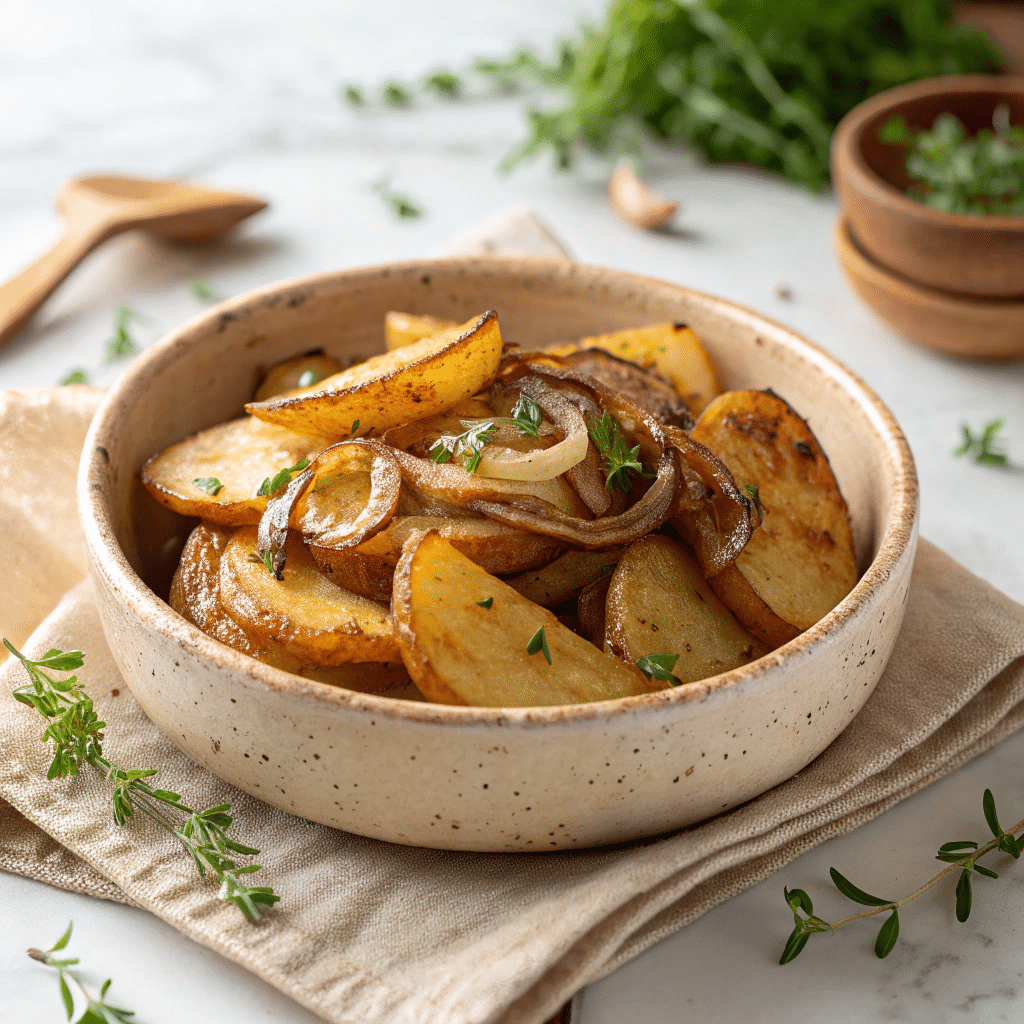 Oven-Fried Potatoes & Onions Recipe - Recipe Image