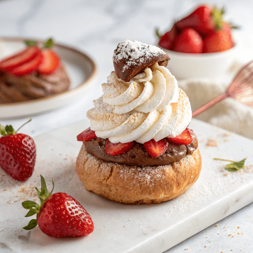 Triple Chocolate Choux Buns Recipe - Recipe Image