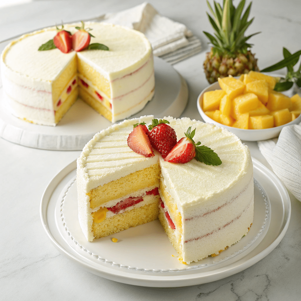 Best Tropical Layered Poke Cake Recipe - Recipe Image