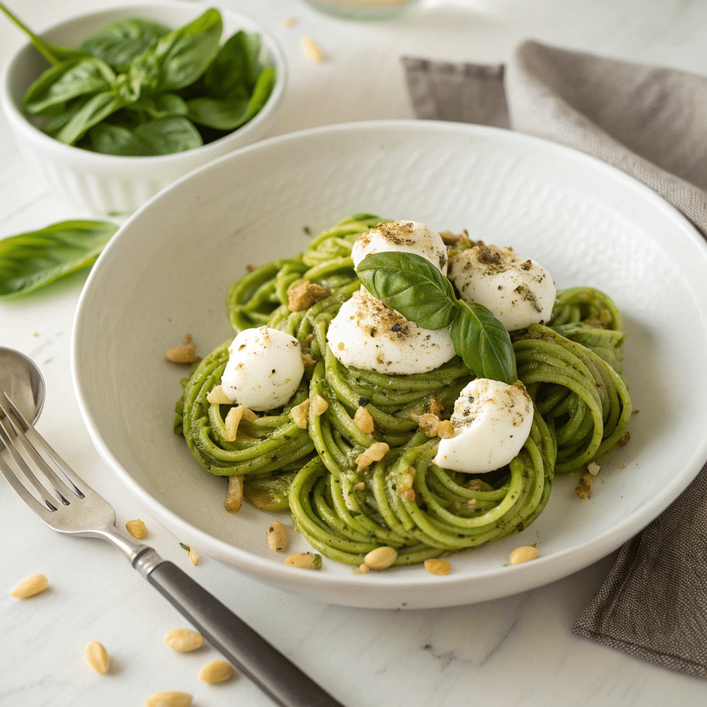 Creamy Pesto Pasta Sauce Recipe - Recipe Image