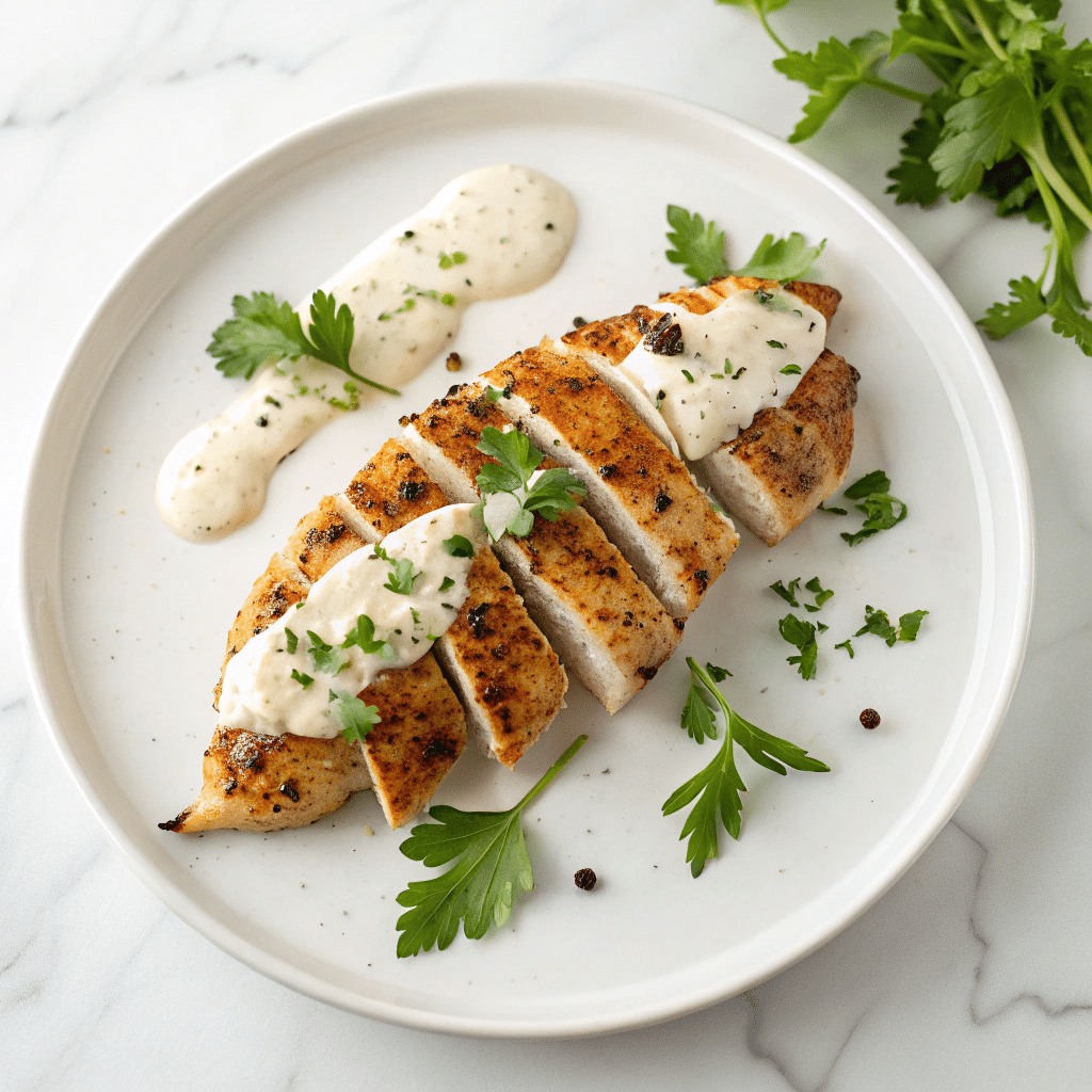 Juicy Baked Caesar Chicken with Parmesan Sauce Recipe - Recipe Image