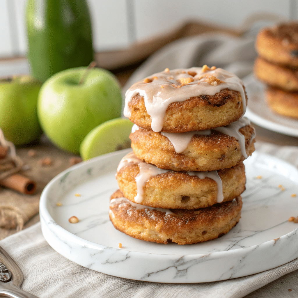 Soft Cinnamon Apple Fritters with Vanilla Glaze Recipe - Recipe Image