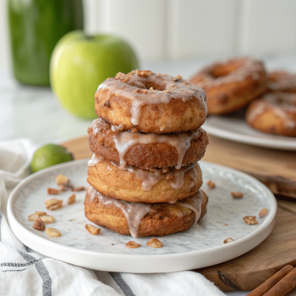 Soft Cinnamon Apple Fritters with Vanilla Glaze Recipe - Recipe Image