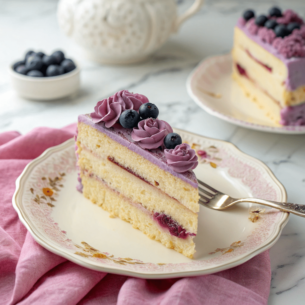 Blueberry Cream Cake Recipe - Recipe Image