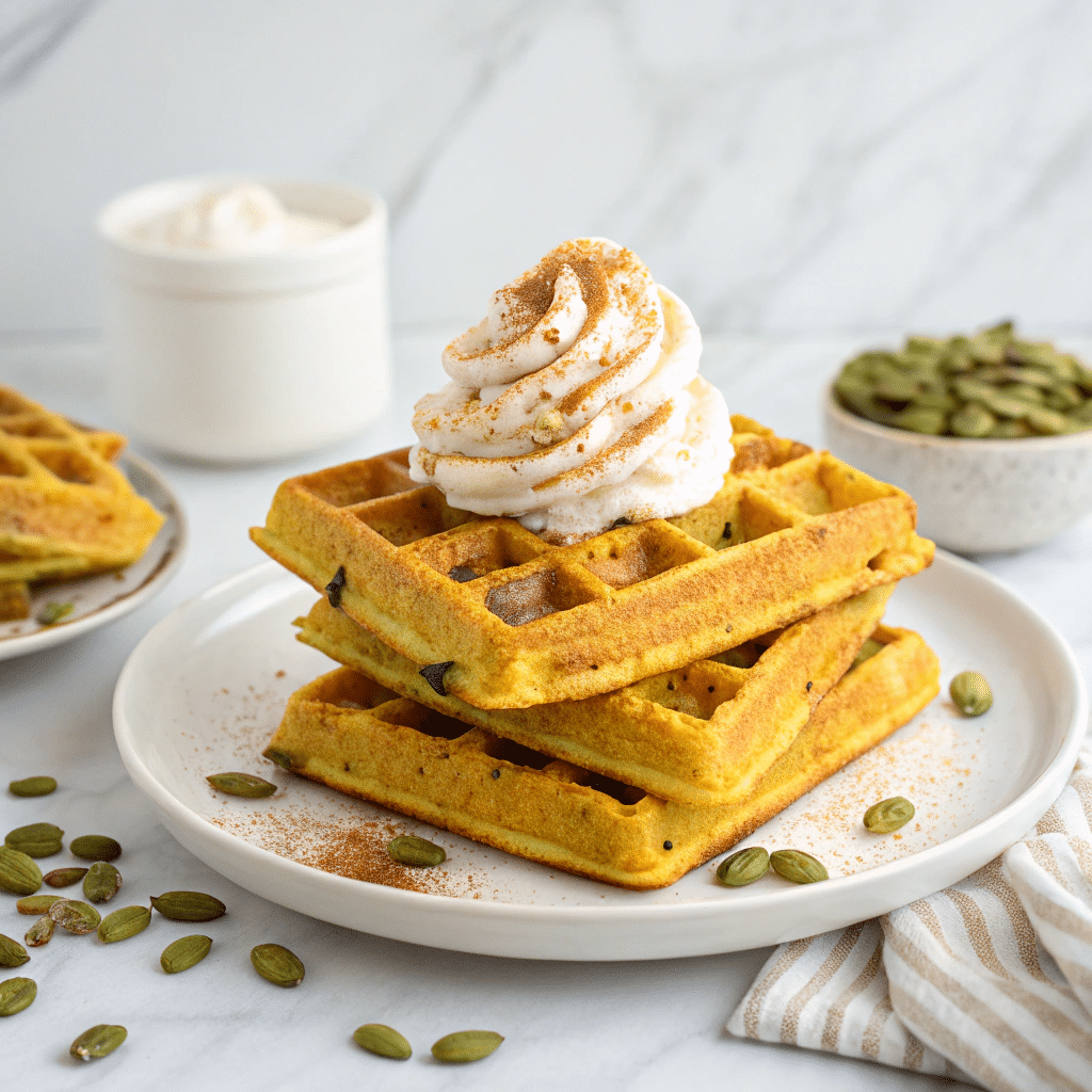 Pumpkin Protein Waffles Recipe - Recipe Image