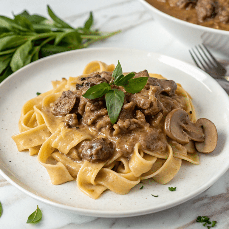 Quick and Easy Ground Beef Stroganoff Recipe