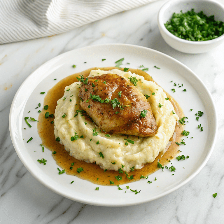 Smothered Chicken with Creamy Onion Gravy Recipe