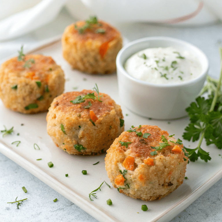 Salmon Croquettes with Lemon-Dijon Yogurt Dipping Sauce Recipe