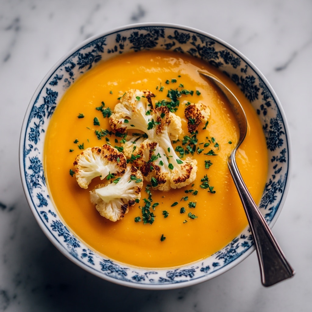 Sweet Potato Soup with Roasted Cauliflower Crumbles Recipe - Recipe Image