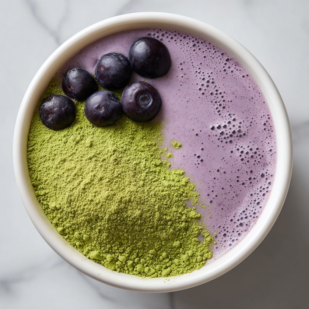 Wild Blueberry Vanilla Matcha Smoothie Recipe - Recipe Image