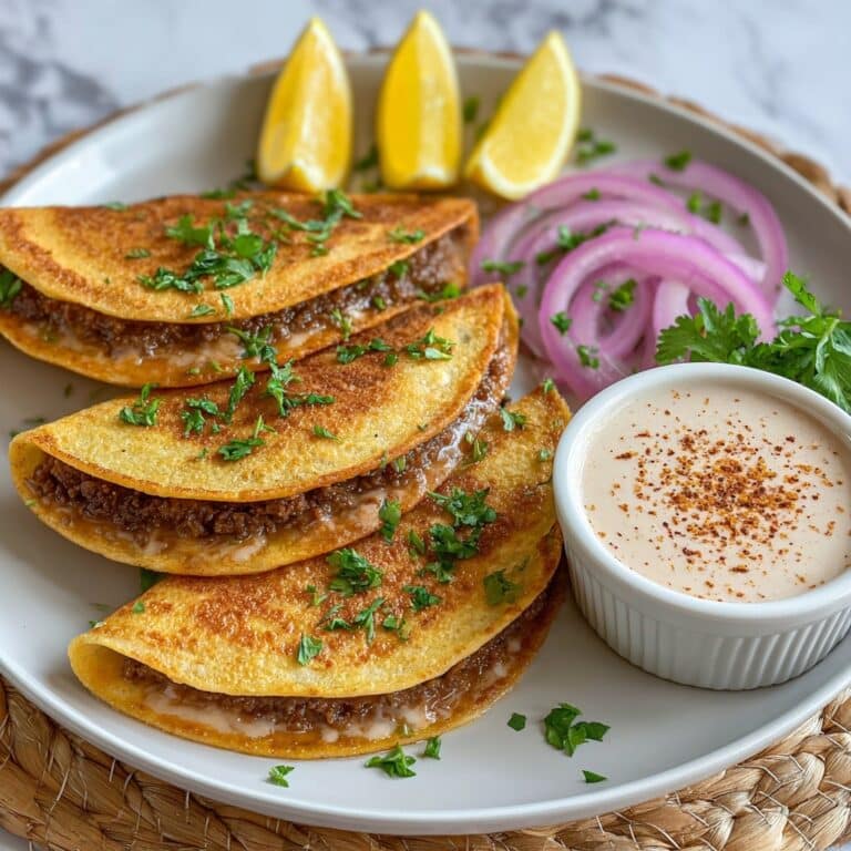 Stuffed Pita (Arayes) with Greek Yogurt Tahini Dip Recipe