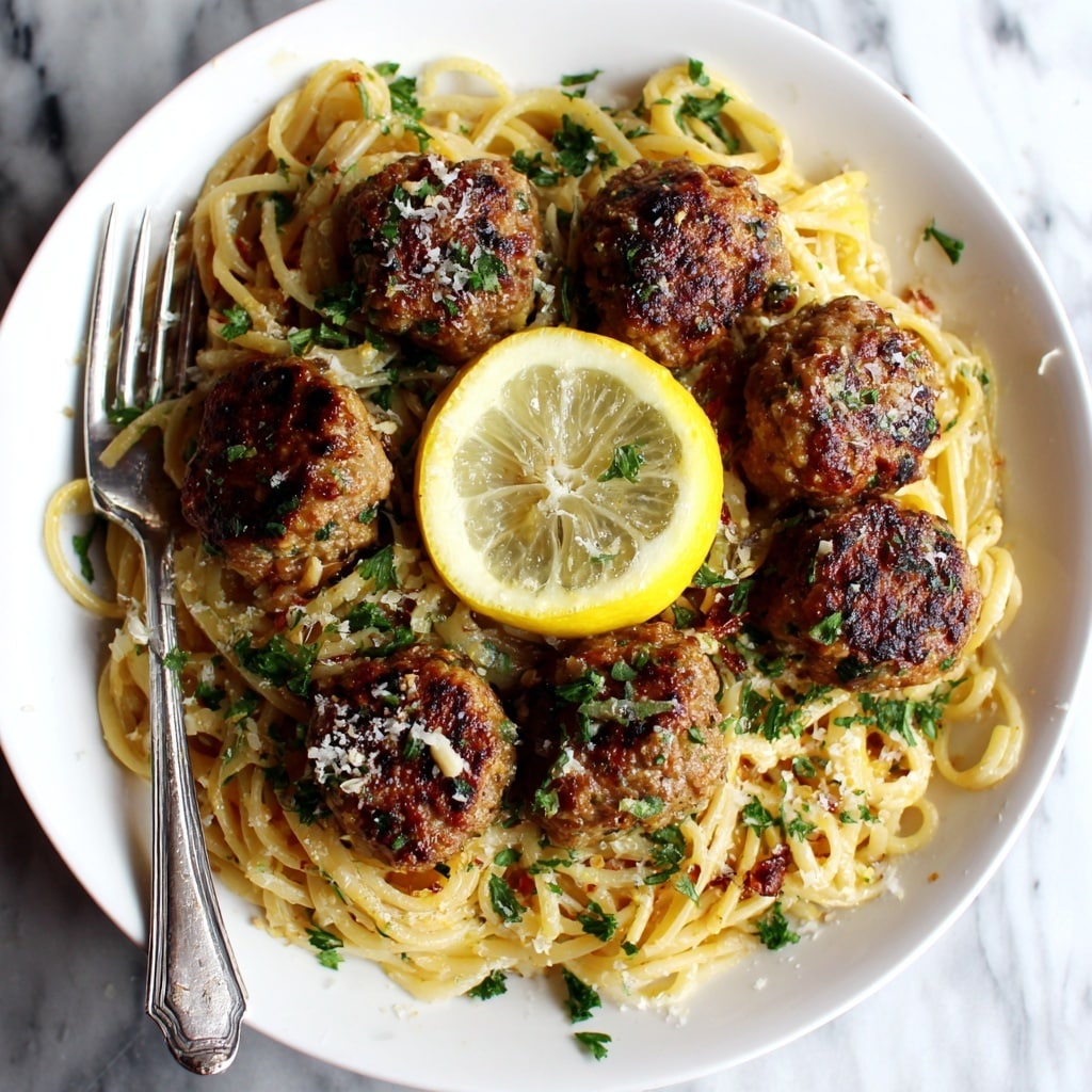 Lemon Garlic Chicken Piccata Meatballs Recipe - Recipe Image
