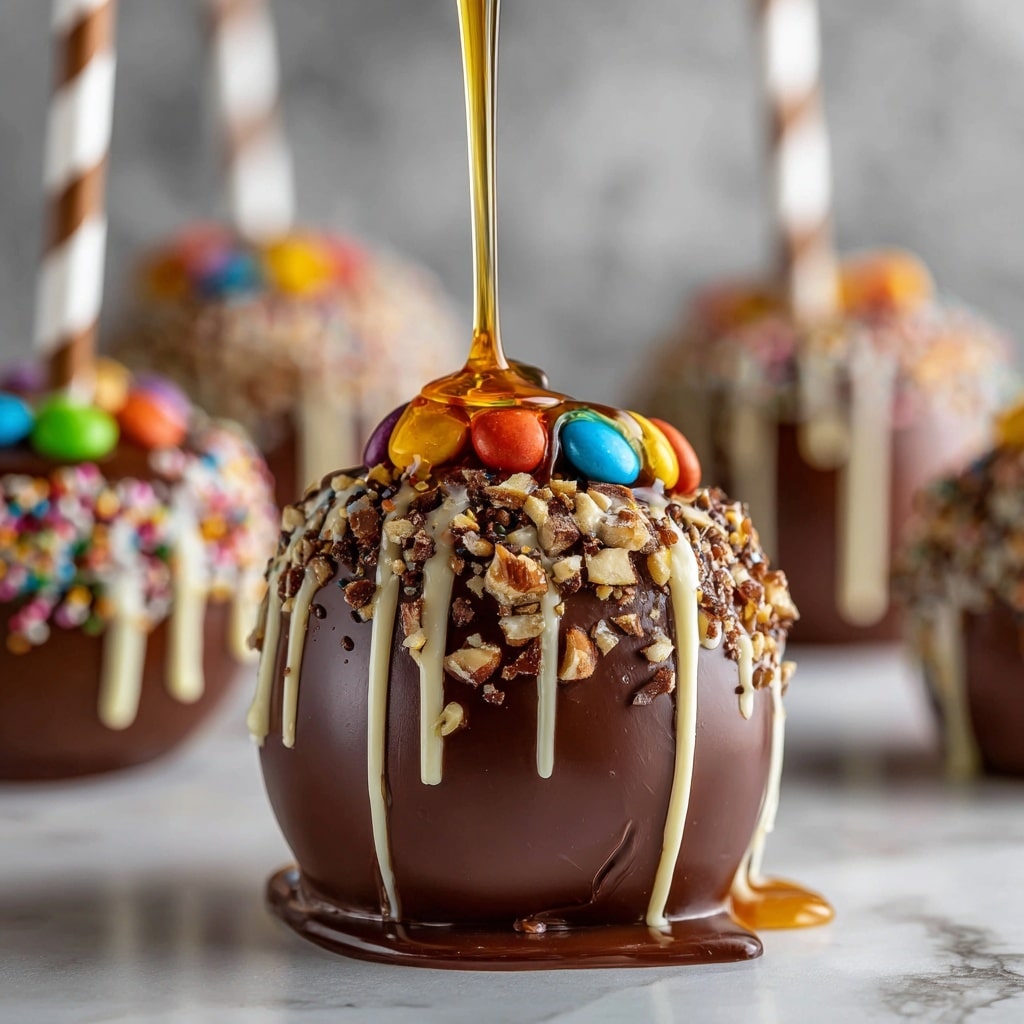 Gourmet Candy-Coated Caramel Apple Creations Recipe