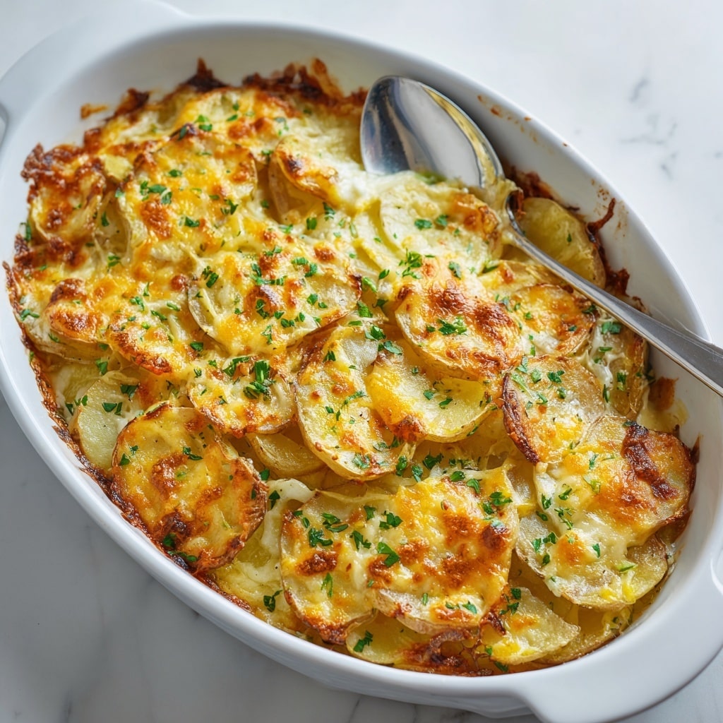 Dad’s Creamy & Cheesy Au Gratin Potatoes Recipe - Recipe Image