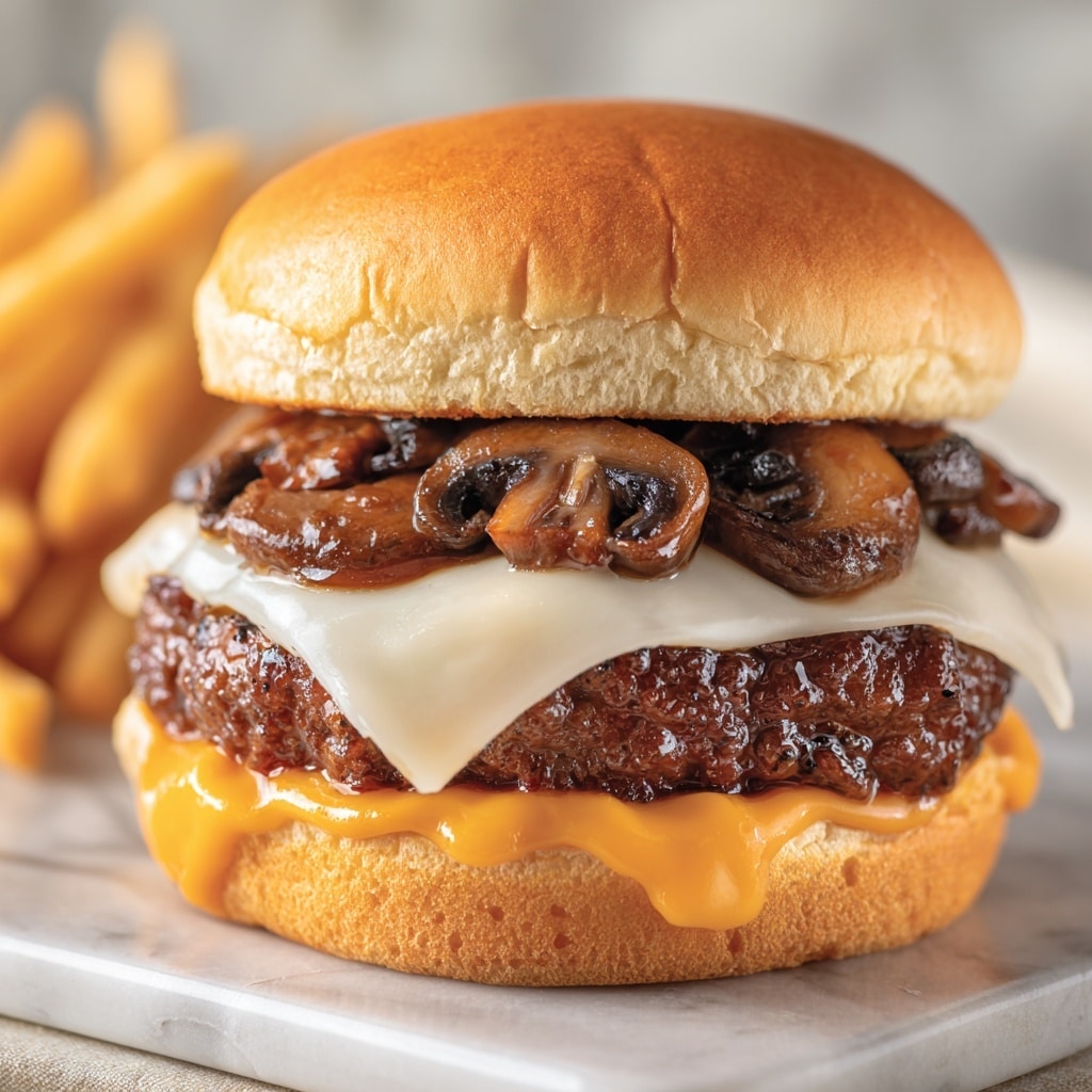 Mushroom Swiss Burger Recipe - Recipe Image