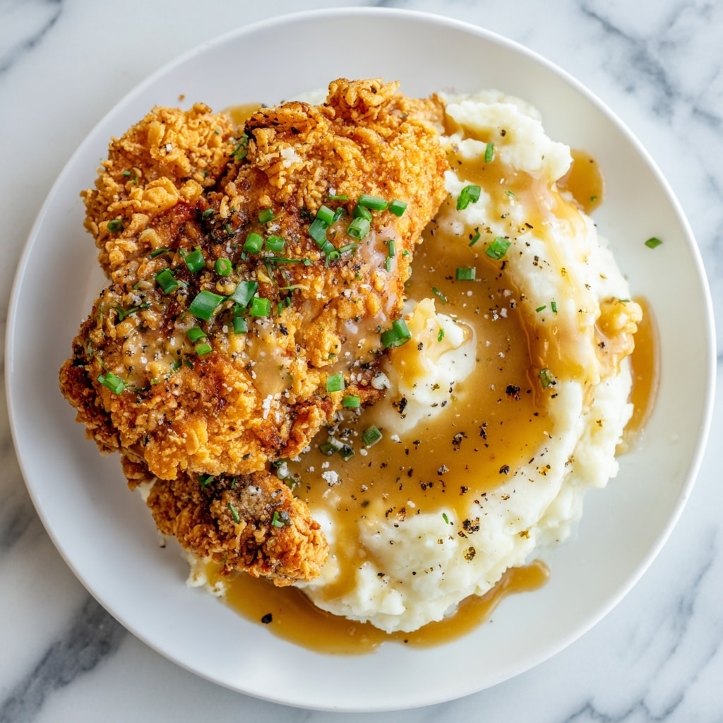 Crispy Fried Chicken with Creamy Mashed Potatoes Recipe - Recipe Image