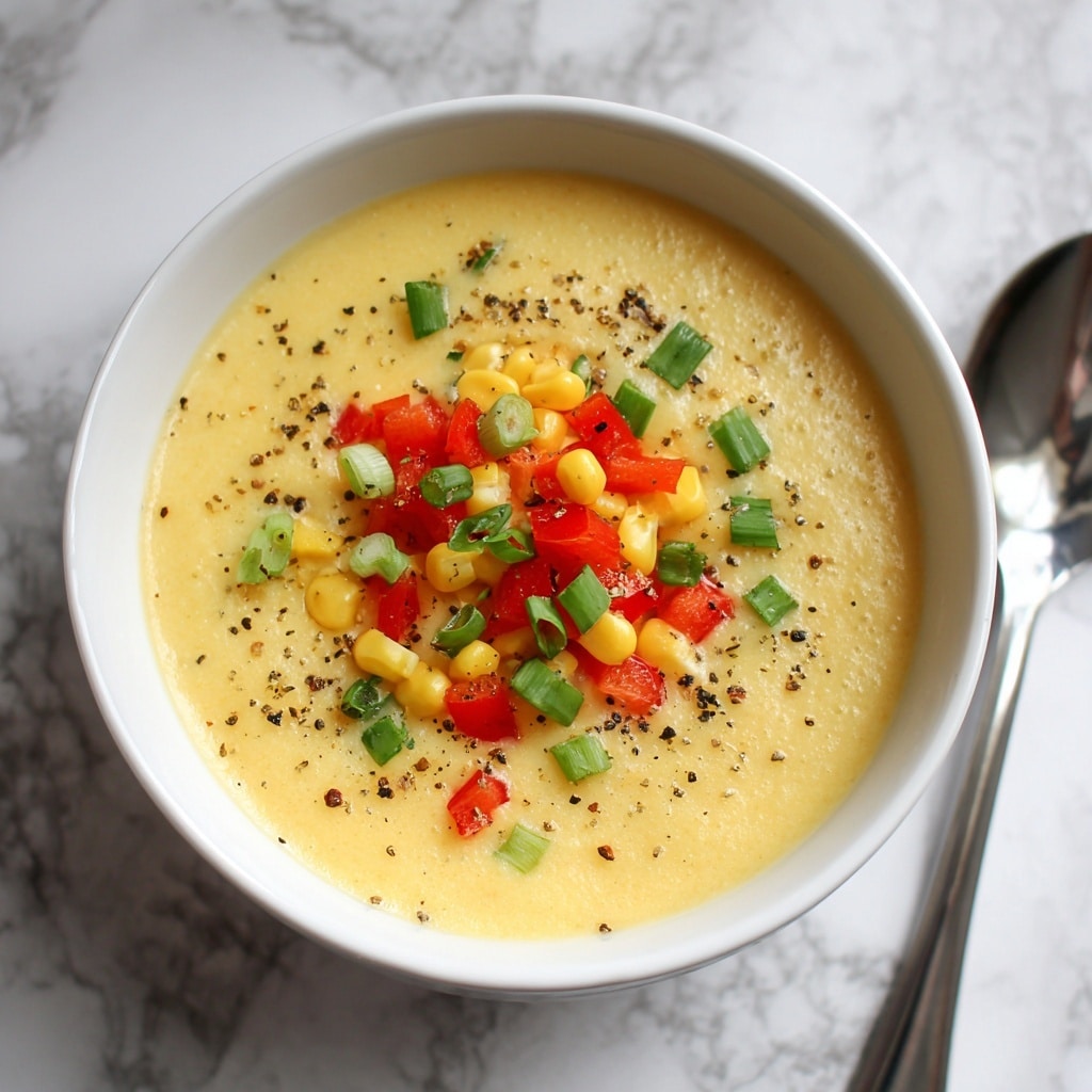 Slow Cooker Corn Chowder with Red Bell Pepper and Chives Recipe - Recipe Image