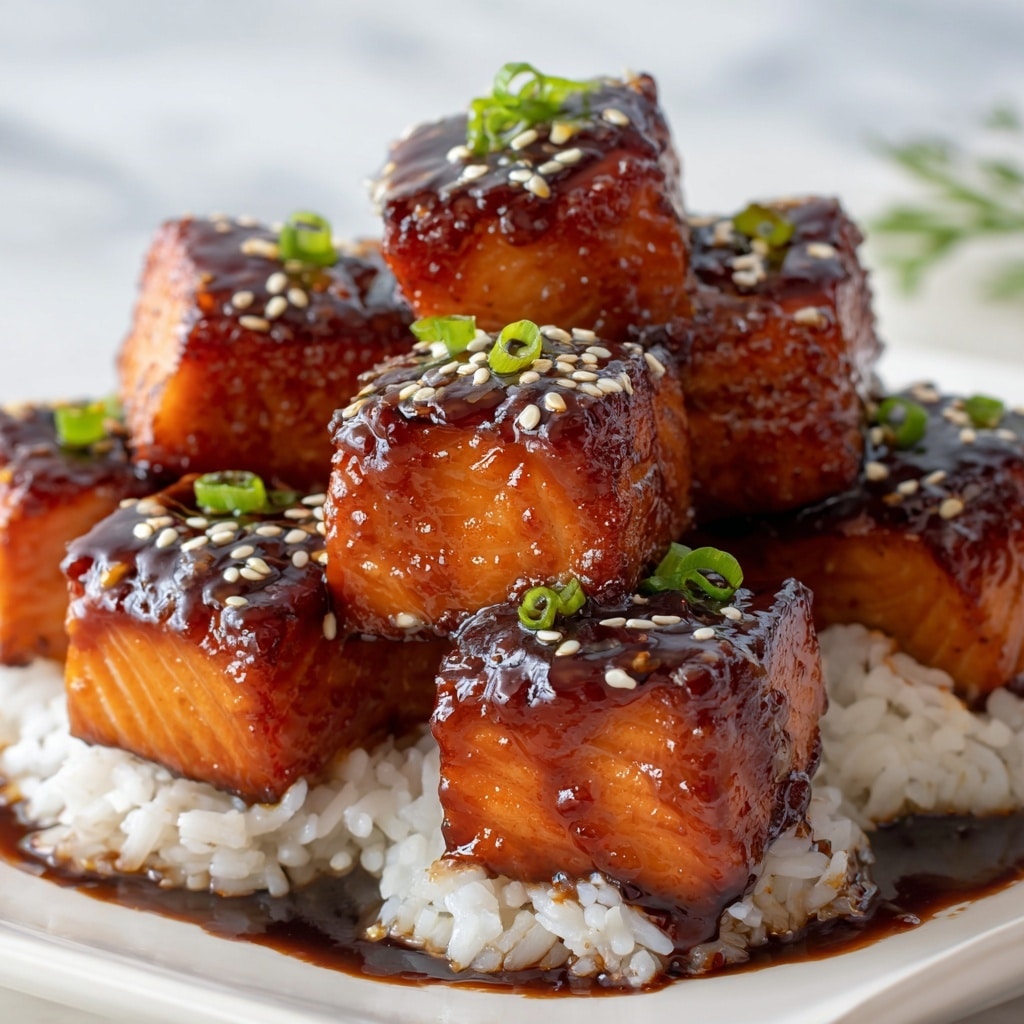 Honey Garlic Salmon Bites Recipe - Recipe Image