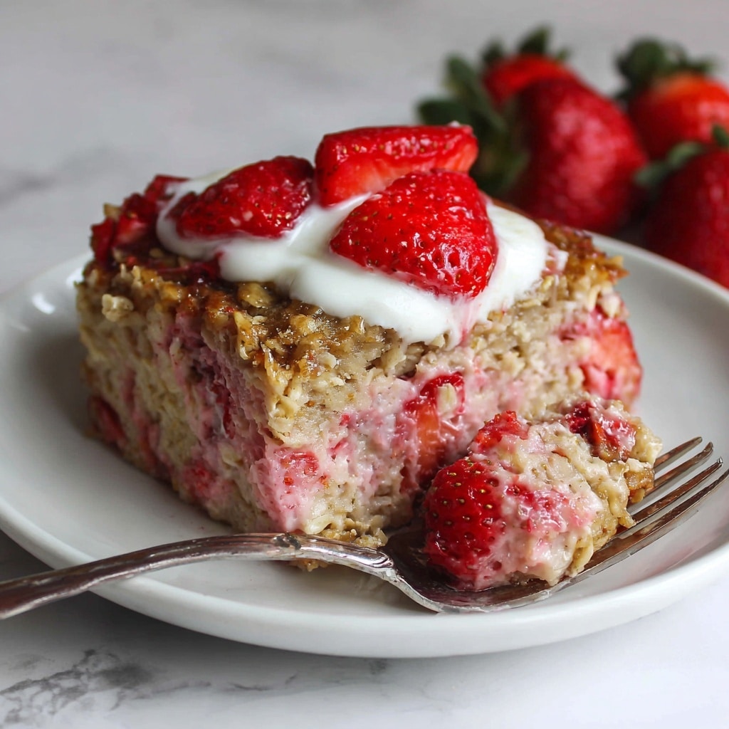Strawberry Rhubarb Baked Oatmeal Recipe - Recipe Image
