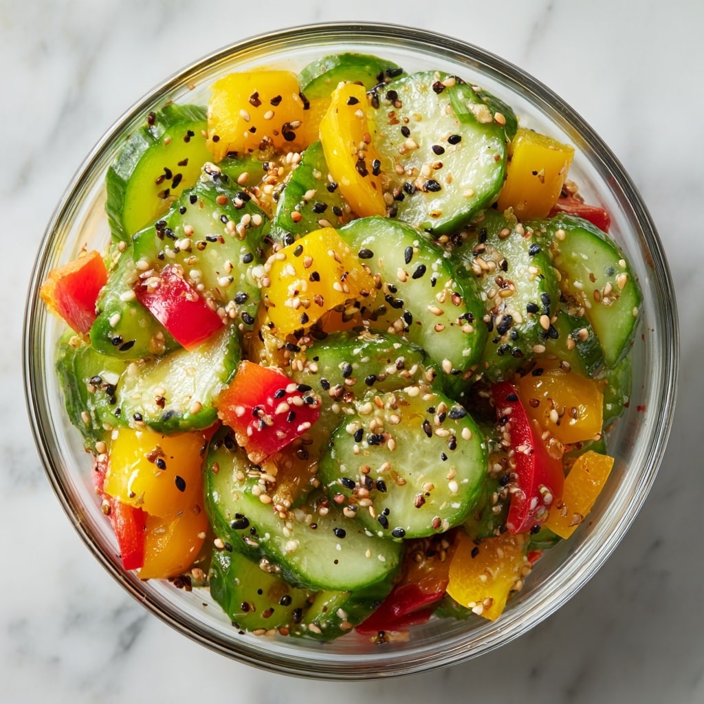Cucumber and Bell Pepper Salad Recipe - Recipe Image