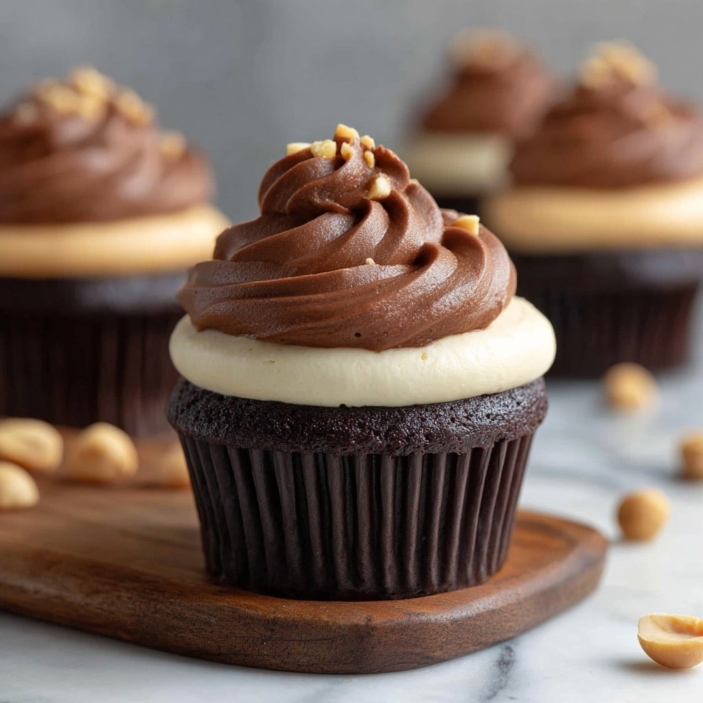 Chocolate Peanut Butter Cupcakes Recipe - Recipe Image
