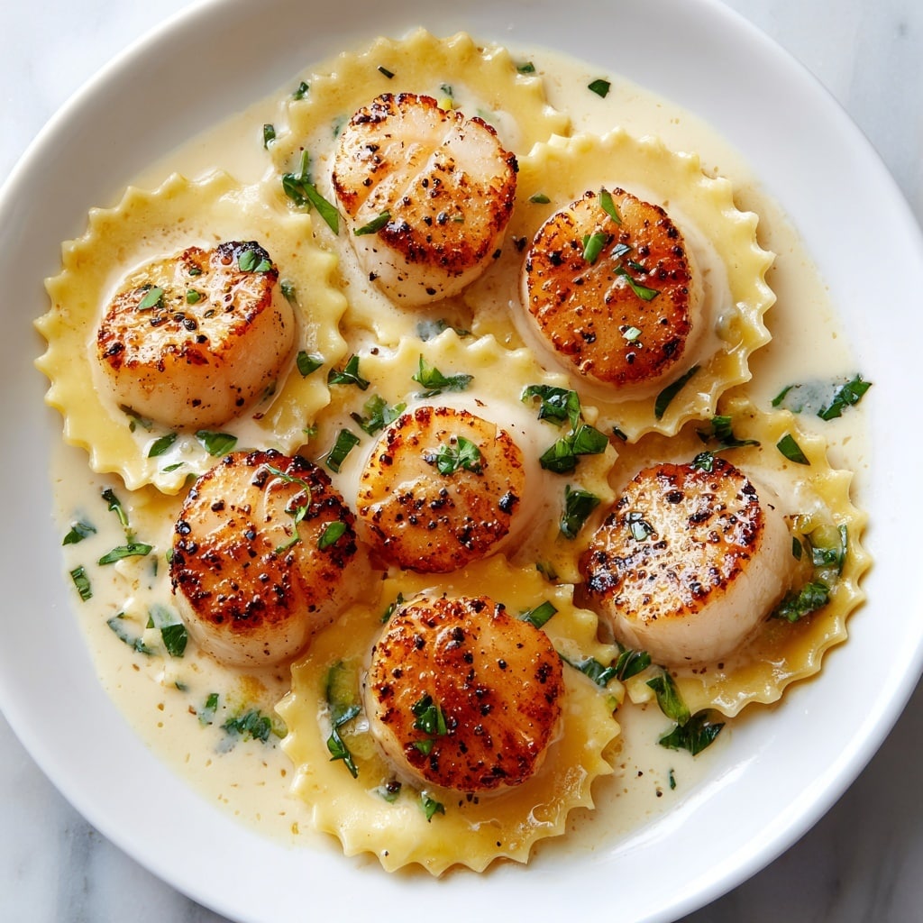 Lobster Ravioli with Creamy Garlic Basil Sauce Recipe - Recipe Image