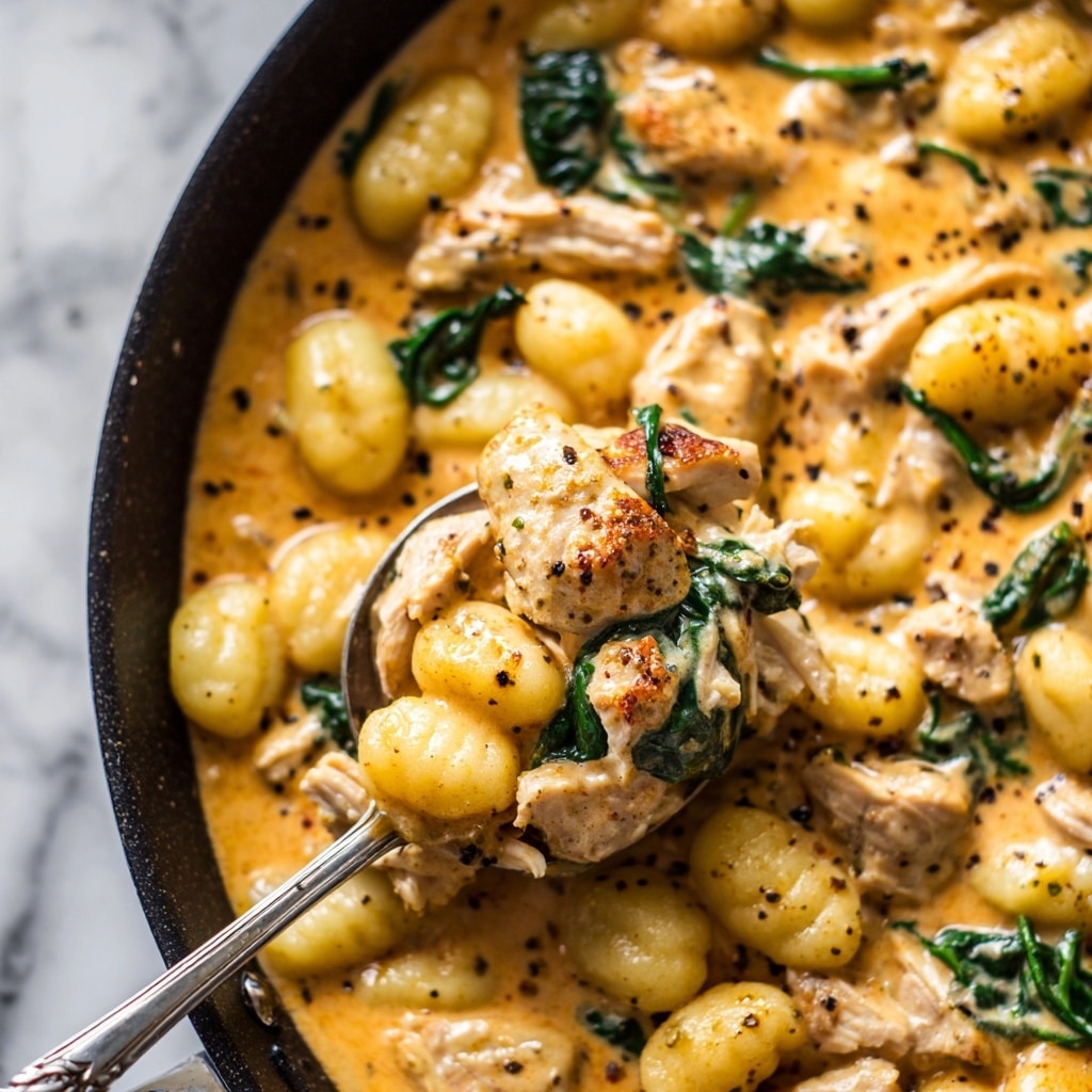 Creamy Chicken and Gnocchi with Sundried Tomatoes and Spinach Recipe - Recipe Image
