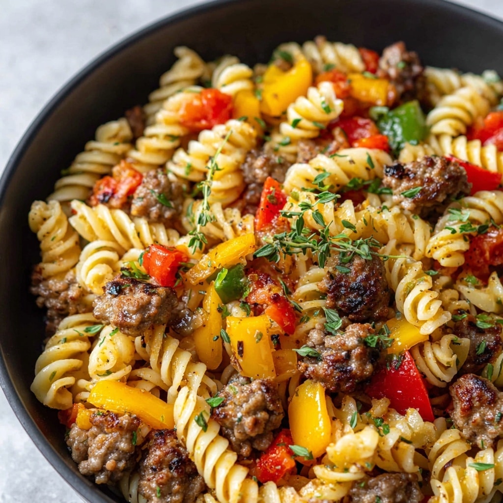 Autumn Beef Sausage Pasta with Roasted Butternut Squash Recipe