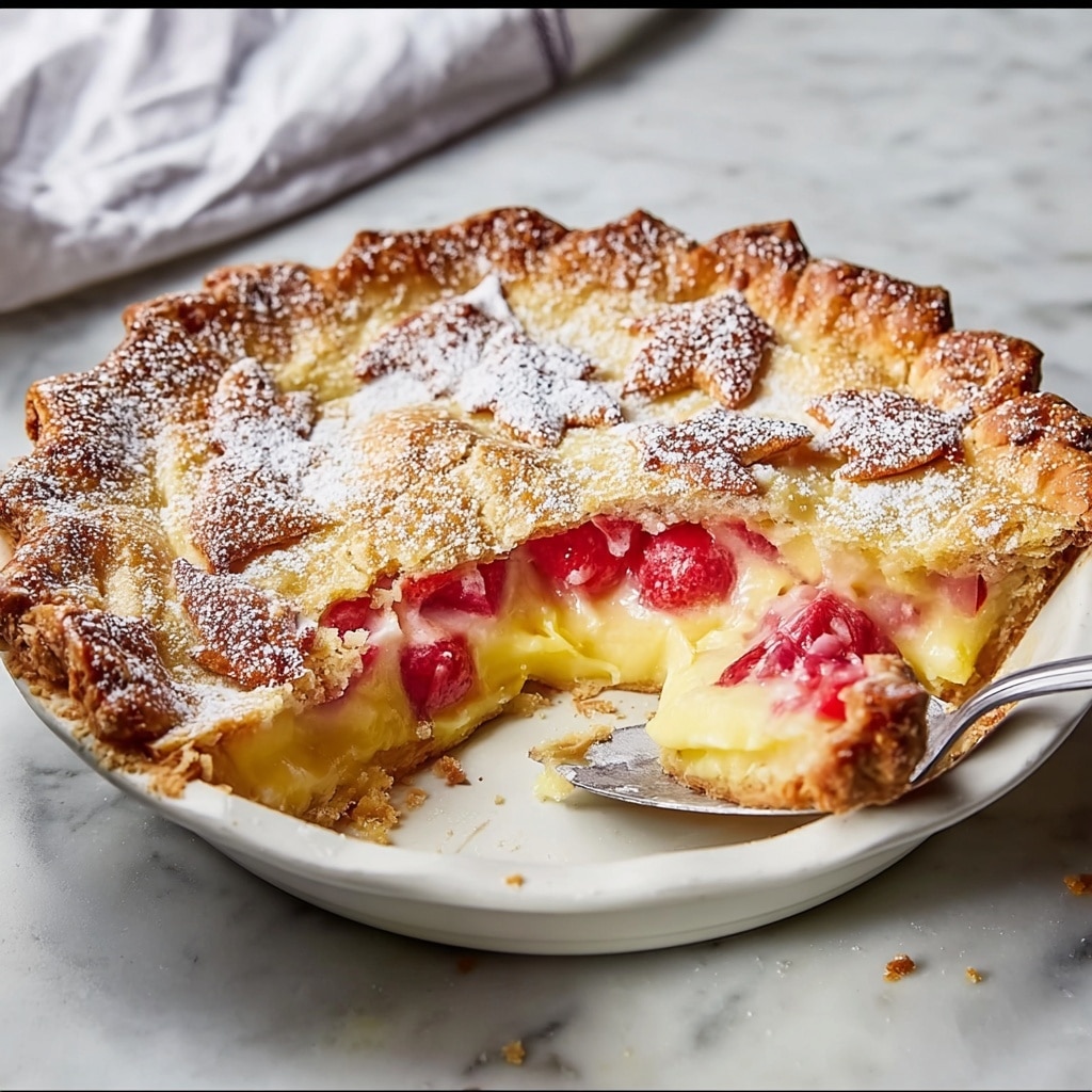 Rhubarb Custard Pie Recipe - Recipe Image