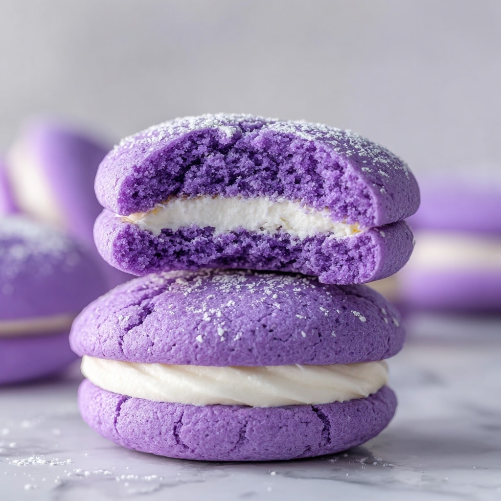 Ube Crinkle Sandwich Cookies Recipe - Recipe Image
