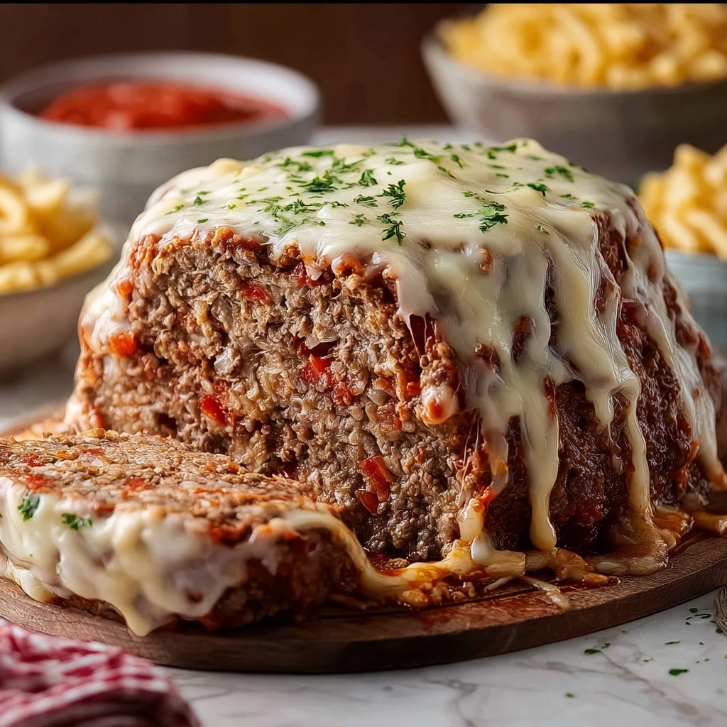 Classic Italian Meatloaf with Mozzarella and Marinara Recipe - Recipe Image