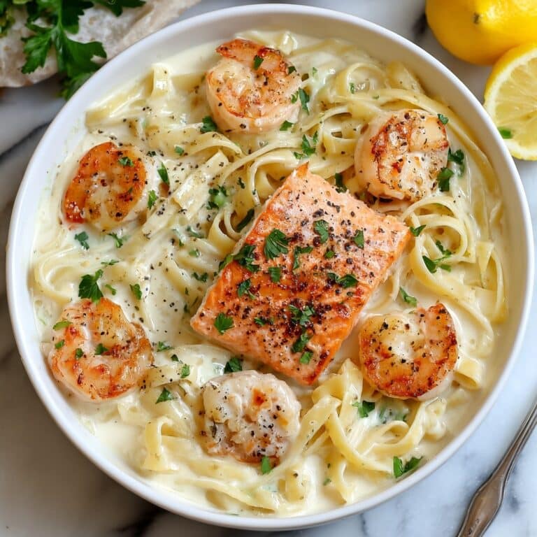 Salmon and Shrimp Alfredo Recipe