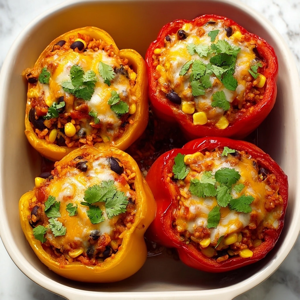 Stuffed Bell Peppers with Melted Cheese Recipe - Recipe Image