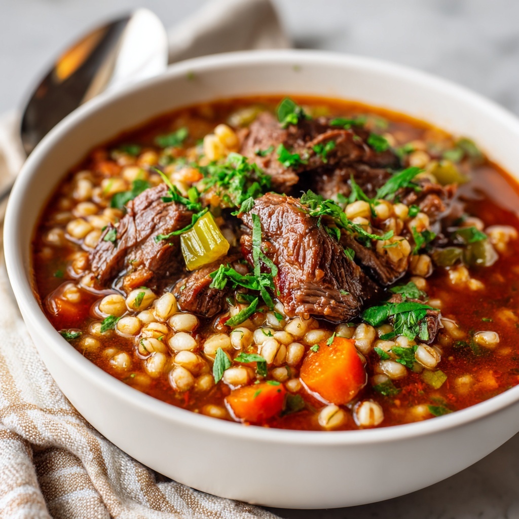 Slow Cooker Beef Barley Soup Recipe - Recipe Image