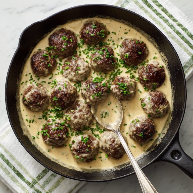 Swedish Meatballs in Creamy Gravy with Lingonberry Jam Recipe