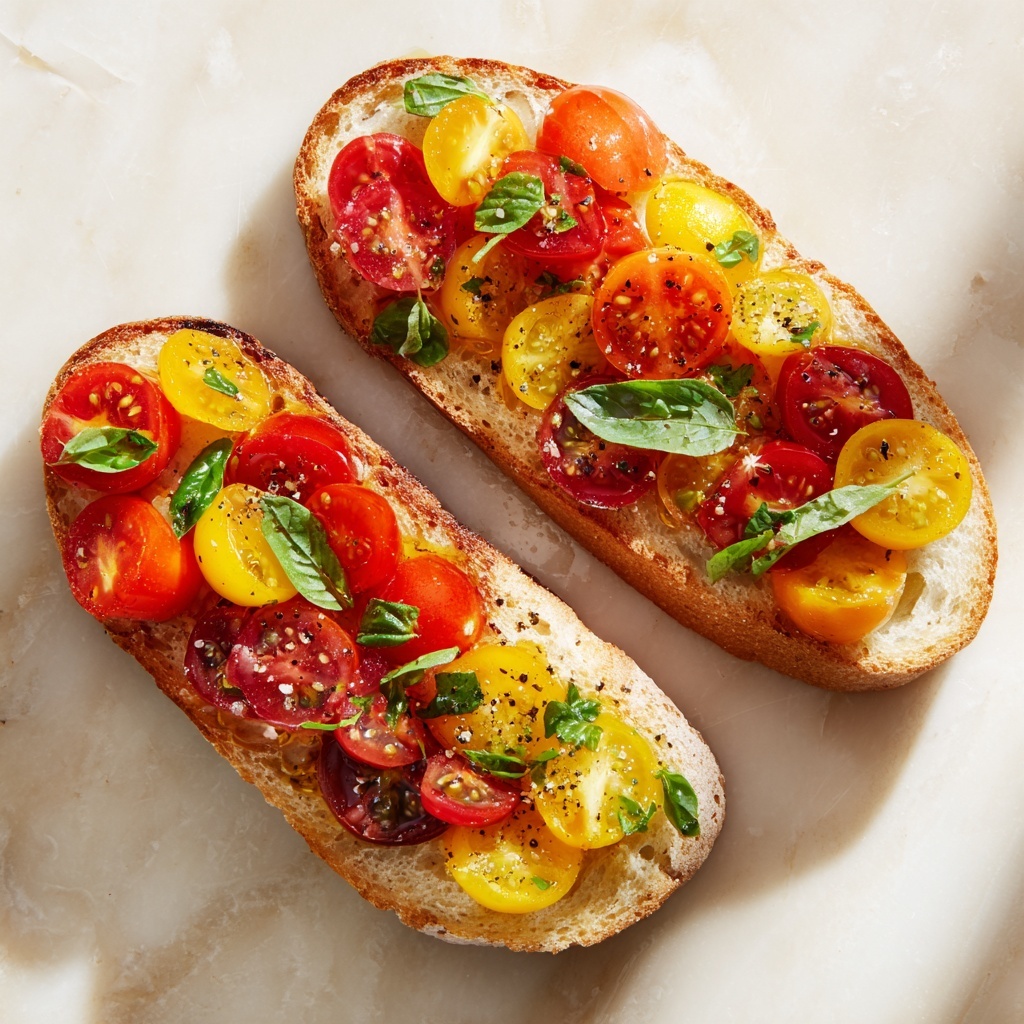 Fresh Cherry Tomato and Basil Bruschetta Recipe - Recipe Image