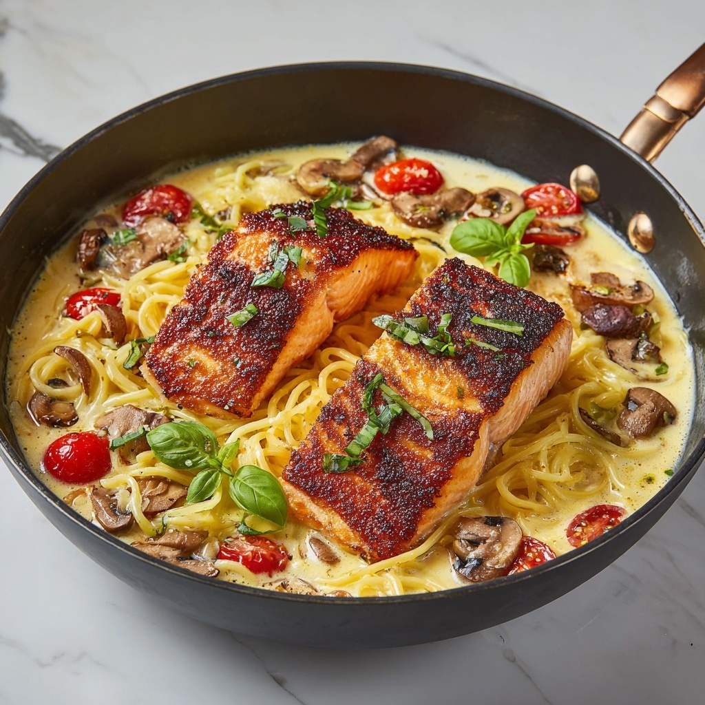 Tuscan Salmon Pasta Recipe - Recipe Image