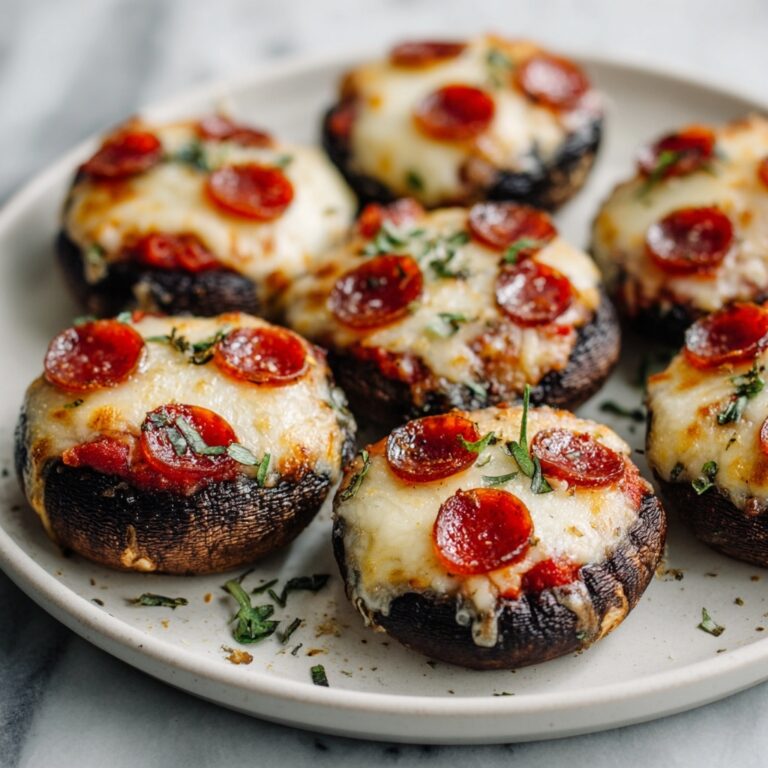 Keto Stuffed Mushrooms with Pepperoni and Black Olives Recipe