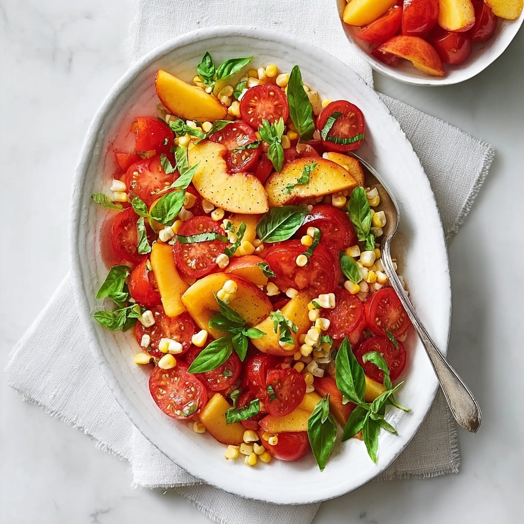 Tomato, Peach, and Corn Salad Recipe - Recipe Image