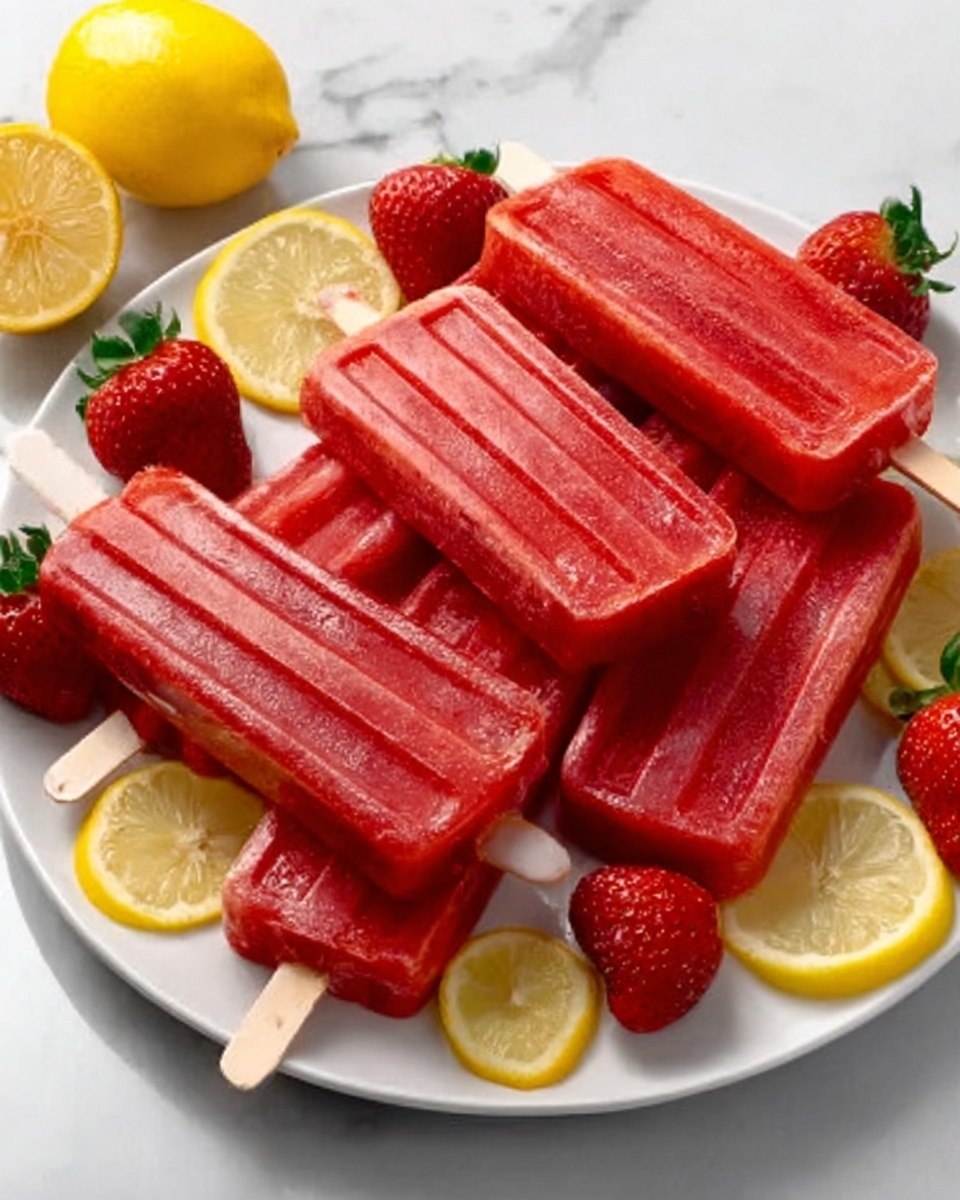 Strawberry Lemonade Popsicles Recipe - Recipe Image