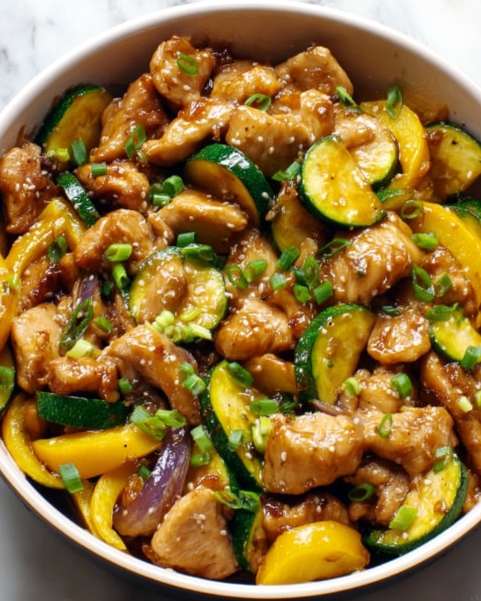 Zucchini Stir Fry with Chicken and Ginger Recipe - Recipe Image