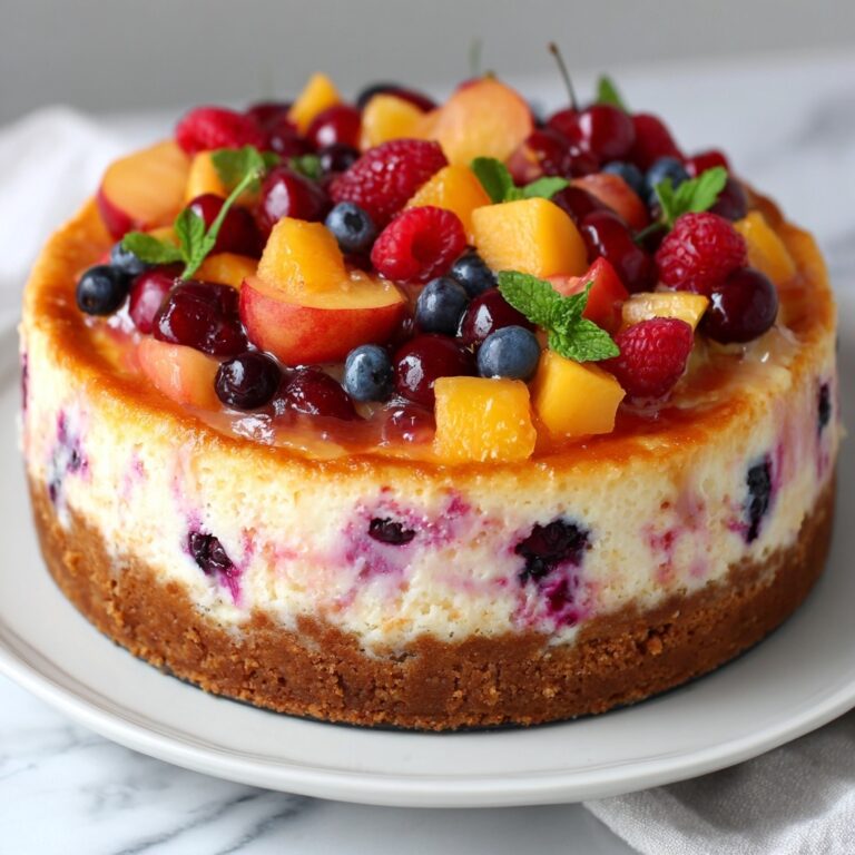 Summer Berry and Peach Cheesecake Recipe