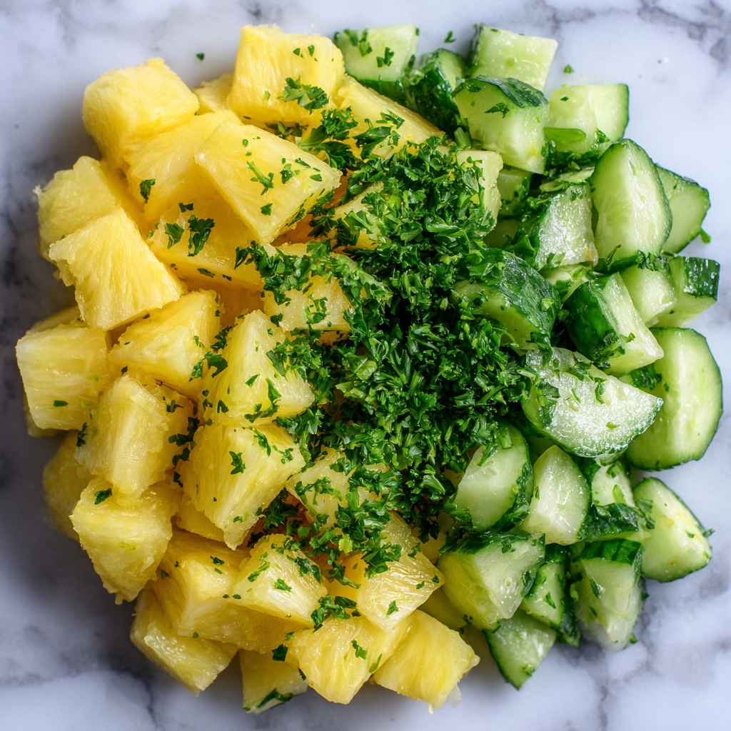 Light and Zesty Pineapple Cucumber Salad for Refreshing Snacking Recipe - Recipe Image